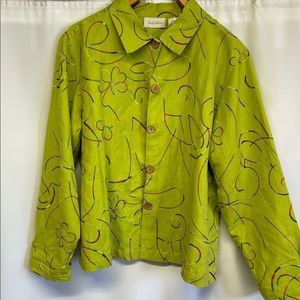 Studio Works Embroidered linen blend detail Shirt Jacket